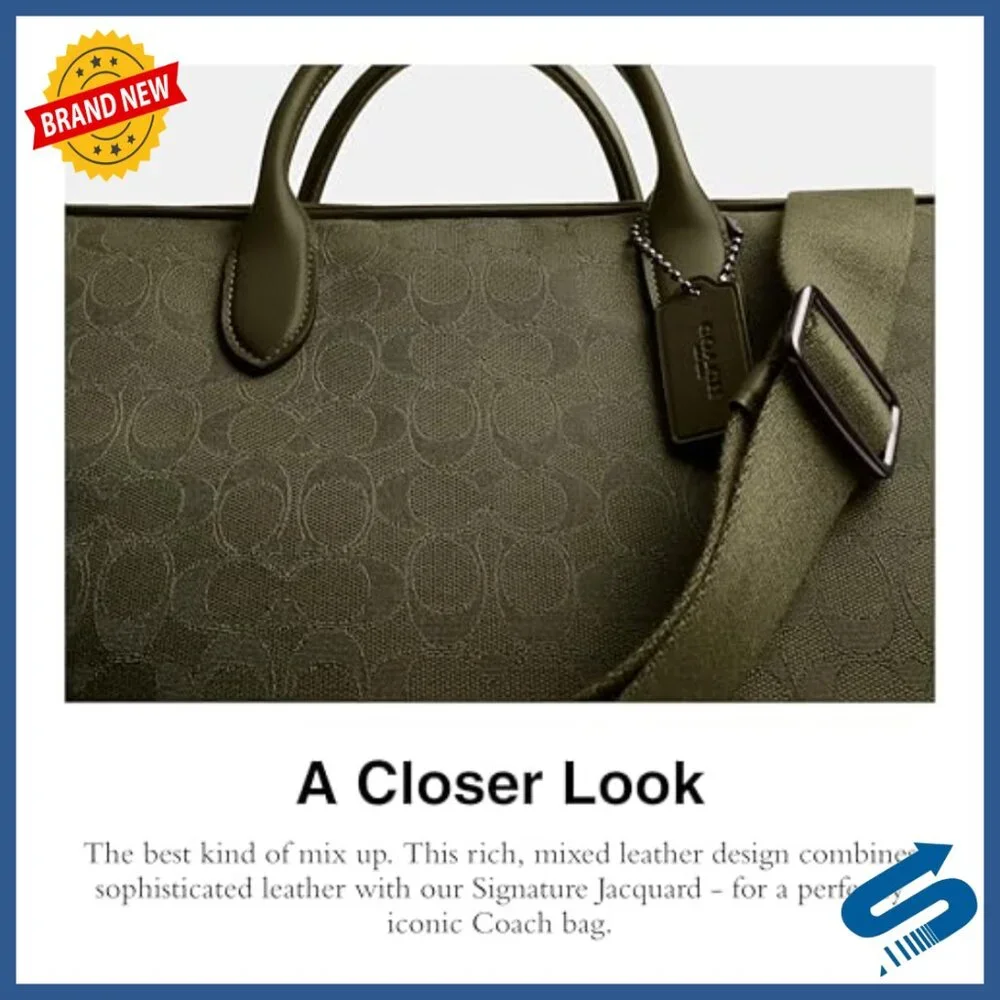 Leather Work Bag with Laptop Sleeve, Detachable Strap, Professional Briefcase